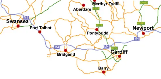 bumper repair Swansea - Areas covered Map
