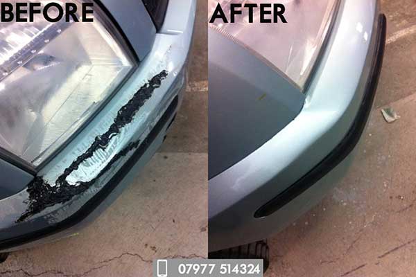 Swansea Car bumper repair before and after image