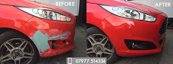 Car bumper repair Swansea before and after image
